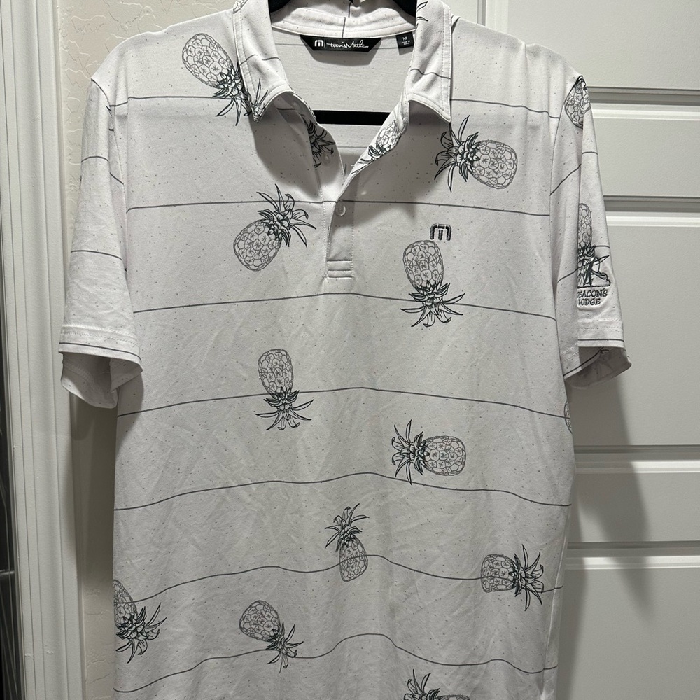 Travis Mathew Stacked Deck Pineapple Golf Polo M